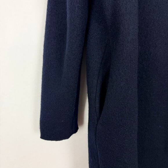 COS Longline Cardigan Women's XS Midnight Blue 100% Wool Open Front Coat-Sweater - Picture 5 of 15
